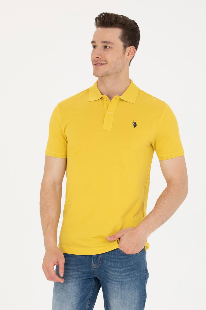 Erkek Safran Polo Yaka Basic T-Shirt