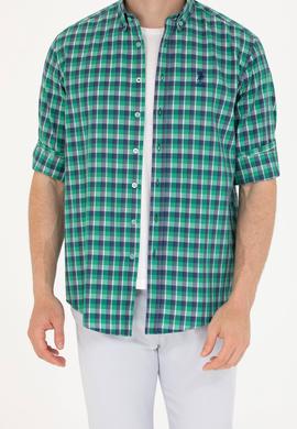 Erkek Kareli Yeşil Gömlek - 50231413005