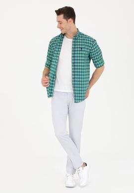 Erkek Kareli Yeşil Gömlek - 50231413005