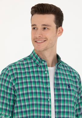 Erkek Kareli Yeşil Gömlek - 50231413005