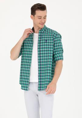 Erkek Kareli Yeşil Gömlek - 50231413005