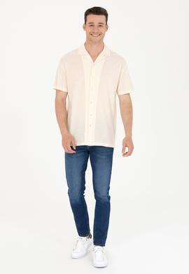 Erkek Krem Comfort Polo Yaka Tişört - 50263354013