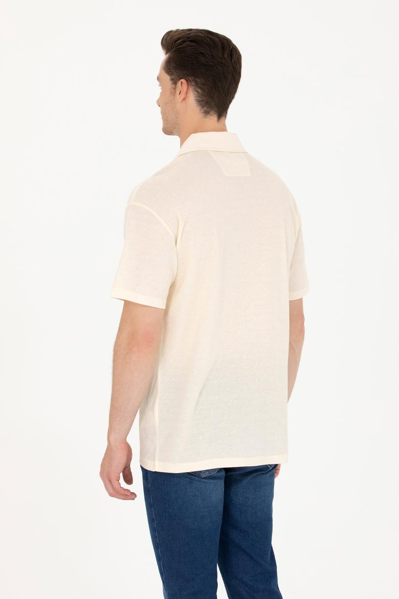 Erkek Krem Comfort Polo Yaka Tişört - 50263354013