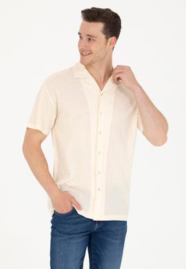 Erkek Krem Comfort Polo Yaka Tişört - 50263354013