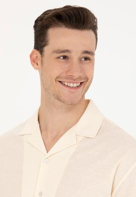 Erkek Krem Comfort Polo Yaka Tişört - 50263354013