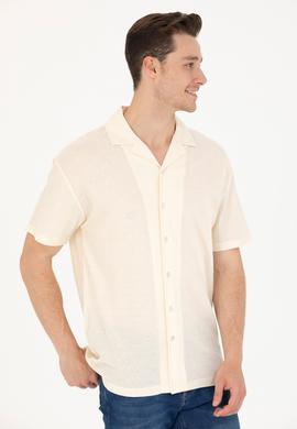 Erkek Krem Comfort Polo Yaka Tişört - 50263354013