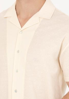 Erkek Krem Comfort Polo Yaka Tişört - 50263354013