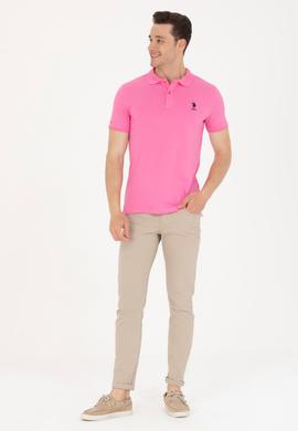 Erkek Pembe Basic Polo Yaka Tişört - 50262969051
