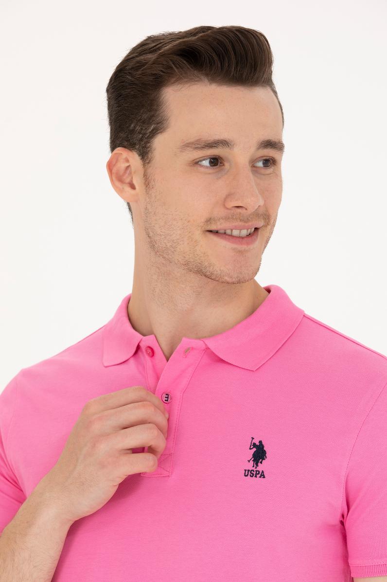 Erkek Pembe Basic Polo Yaka Tişört