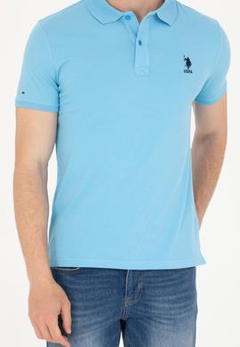 Erkek Turkuaz Basic Polo Yaka Tişört - 50262969121