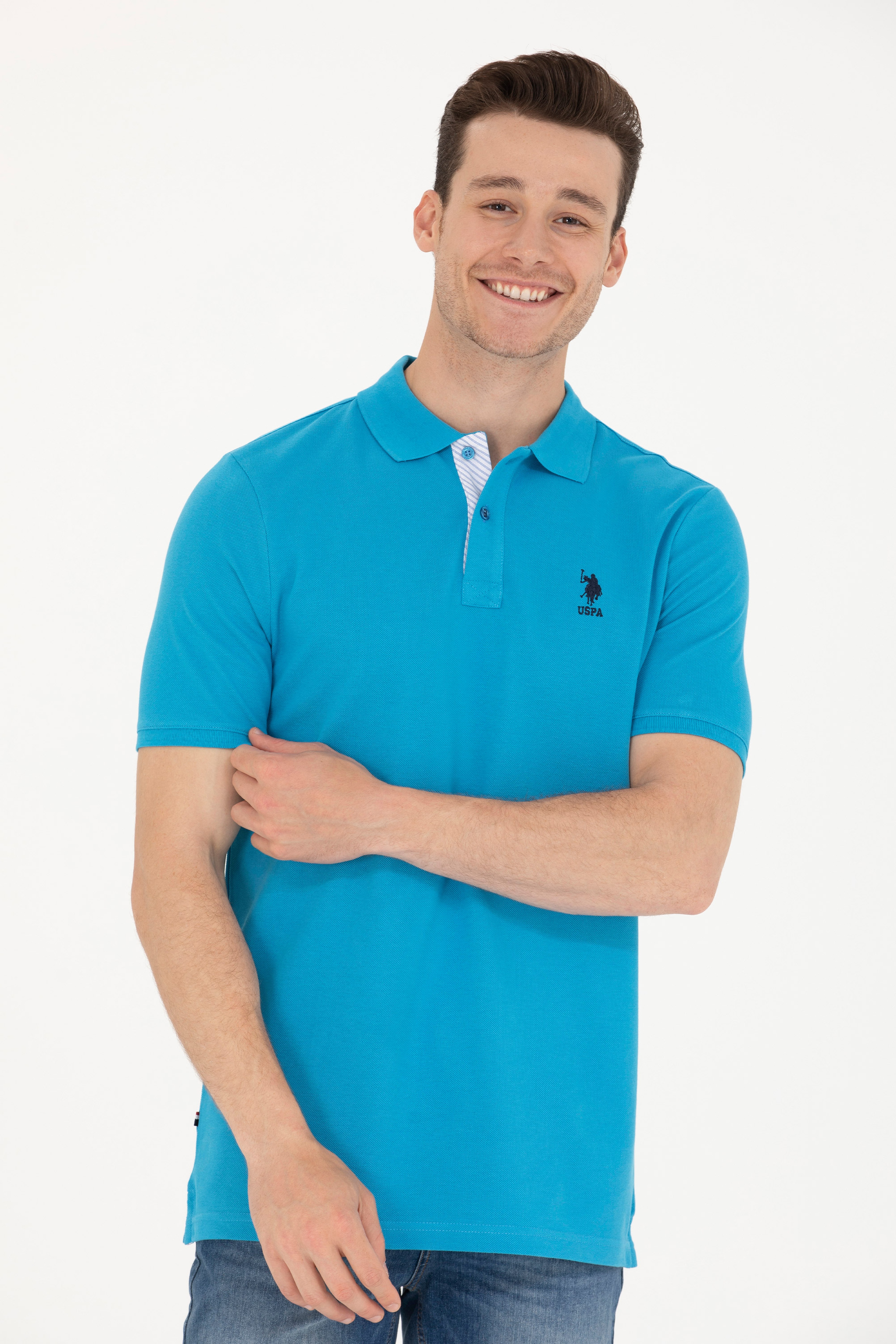 Erkek Kobalt Basic Polo Yaka Tişört