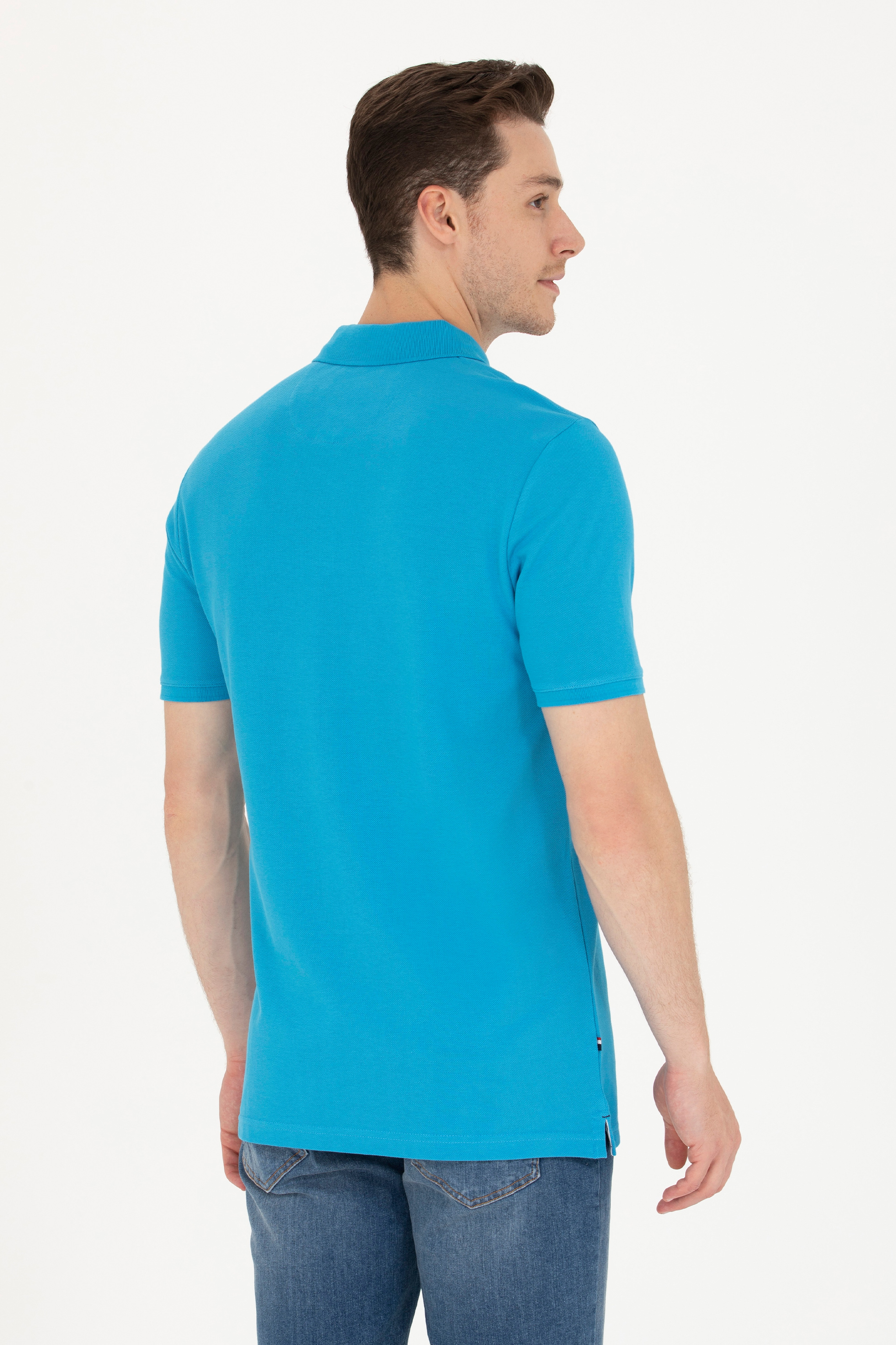 Erkek Kobalt Basic Polo Yaka Tişört