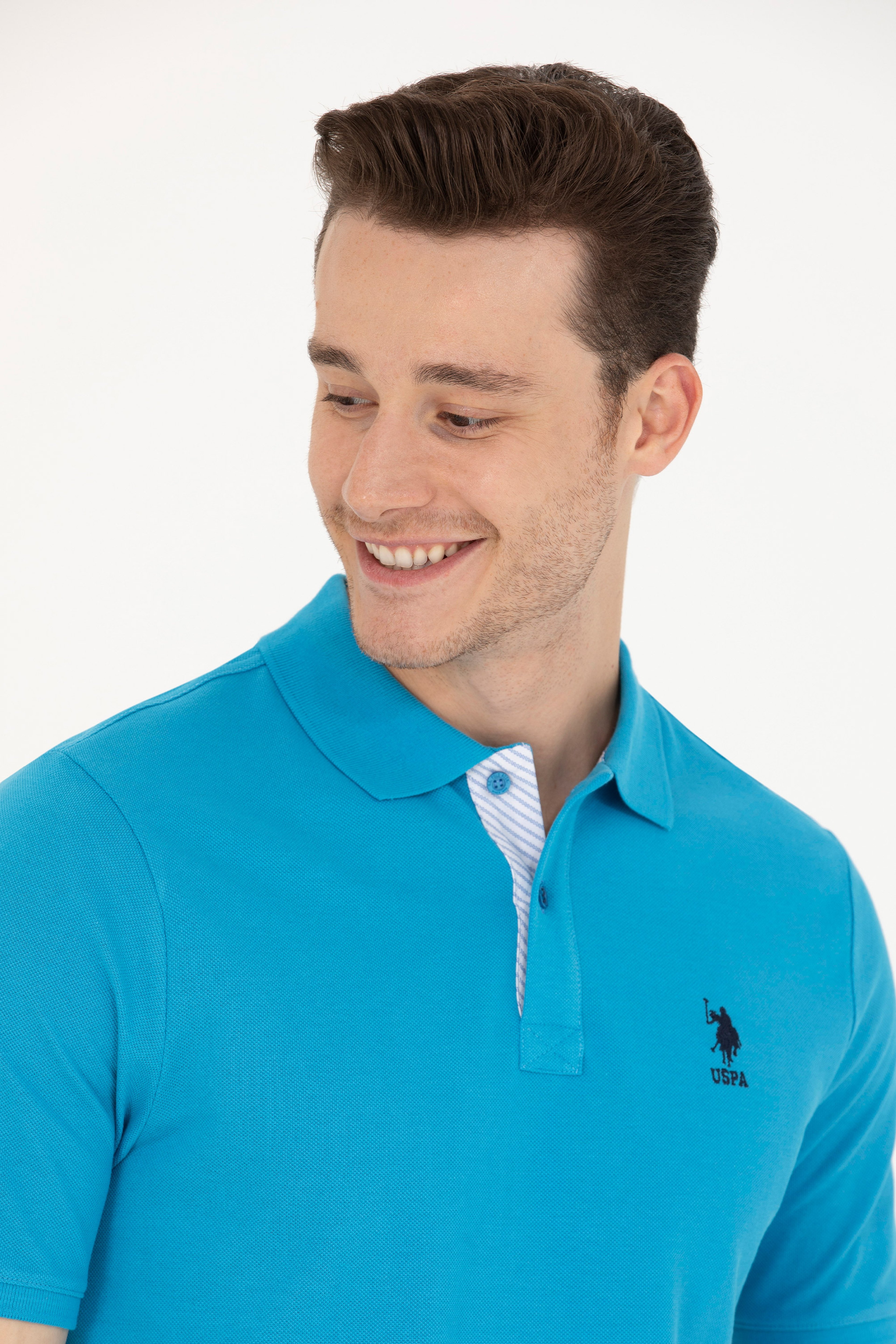 Erkek Kobalt Basic Polo Yaka Tişört - Image 2