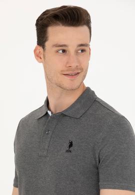 Erkek Antrasit Melanj Basic Polo Yaka Tişört - 50263236196