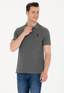 Erkek Antrasit Melanj Basic Polo Yaka Tişört - 50263236196