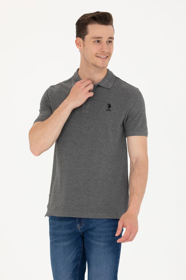 Erkek Antrasit Melanj Basic Polo Yaka Tişört - 50263236196