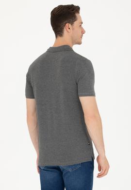 Erkek Antrasit Melanj Basic Polo Yaka Tişört - 50263236196