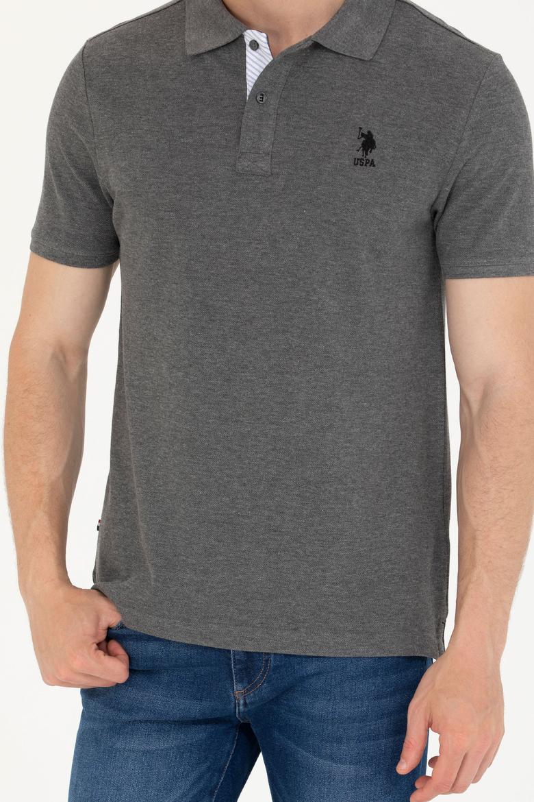 Erkek Antrasit Melanj Basic Polo Yaka Tişört - 50263236196