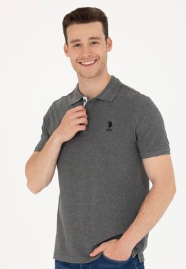 Erkek Antrasit Melanj Basic Polo Yaka Tişört - 50263236196