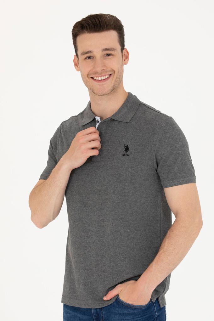 Erkek Antrasit Melanj Basic Polo Yaka Tişört