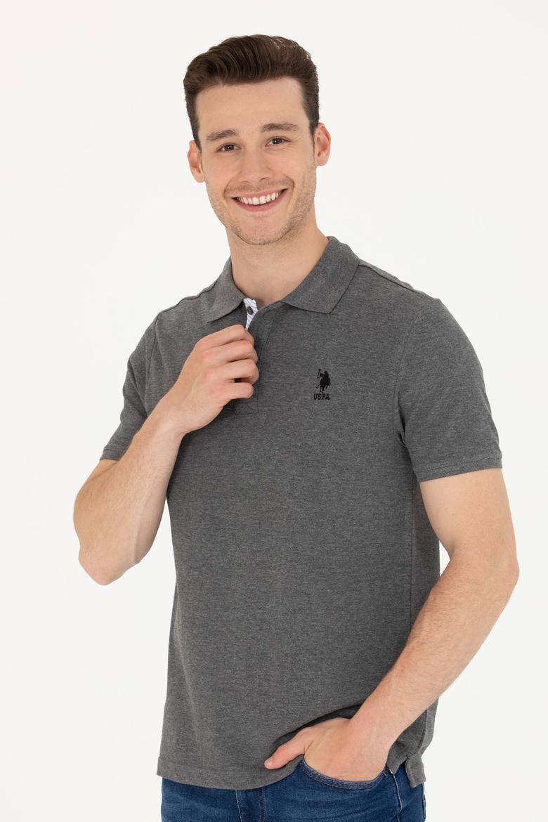 Erkek Antrasit Melanj Basic Polo Yaka Tişört