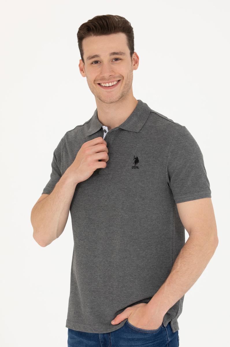 Erkek Antrasit Melanj Basic Polo Yaka Tişört