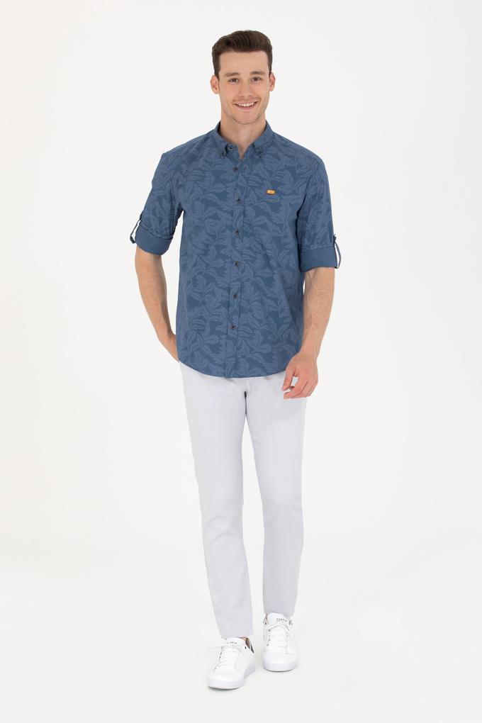 Erkek Açık Mavi Kanvas Pantolon