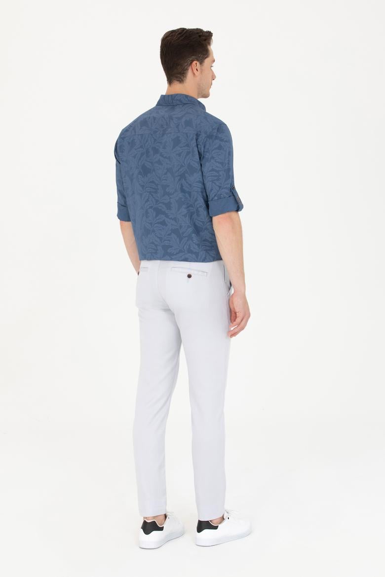 Erkek Açık Mavi Kanvas Pantolon - 50263861016