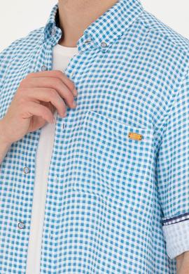 Erkek Kareli Mavi Gömlek - 50263586028