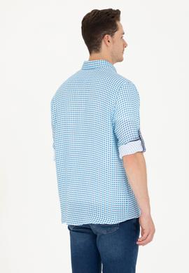 Erkek Kareli Mavi Gömlek - 50263586028