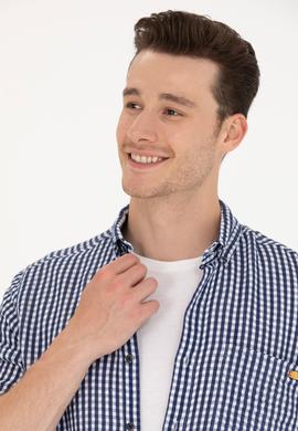 Erkek Kareli Lacivert Gömlek - 50263586021