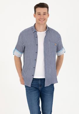 Erkek Kareli Lacivert Gömlek - 50263586021