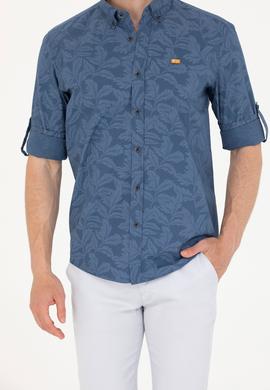 Erkek Lacivert Uzun Kollu Gömlek - 50263598001