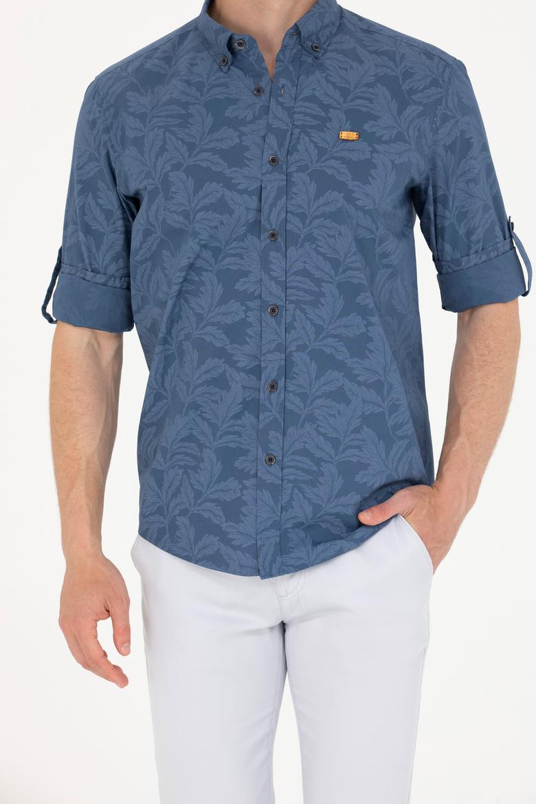 Erkek Lacivert Uzun Kollu Gömlek - 50263598001