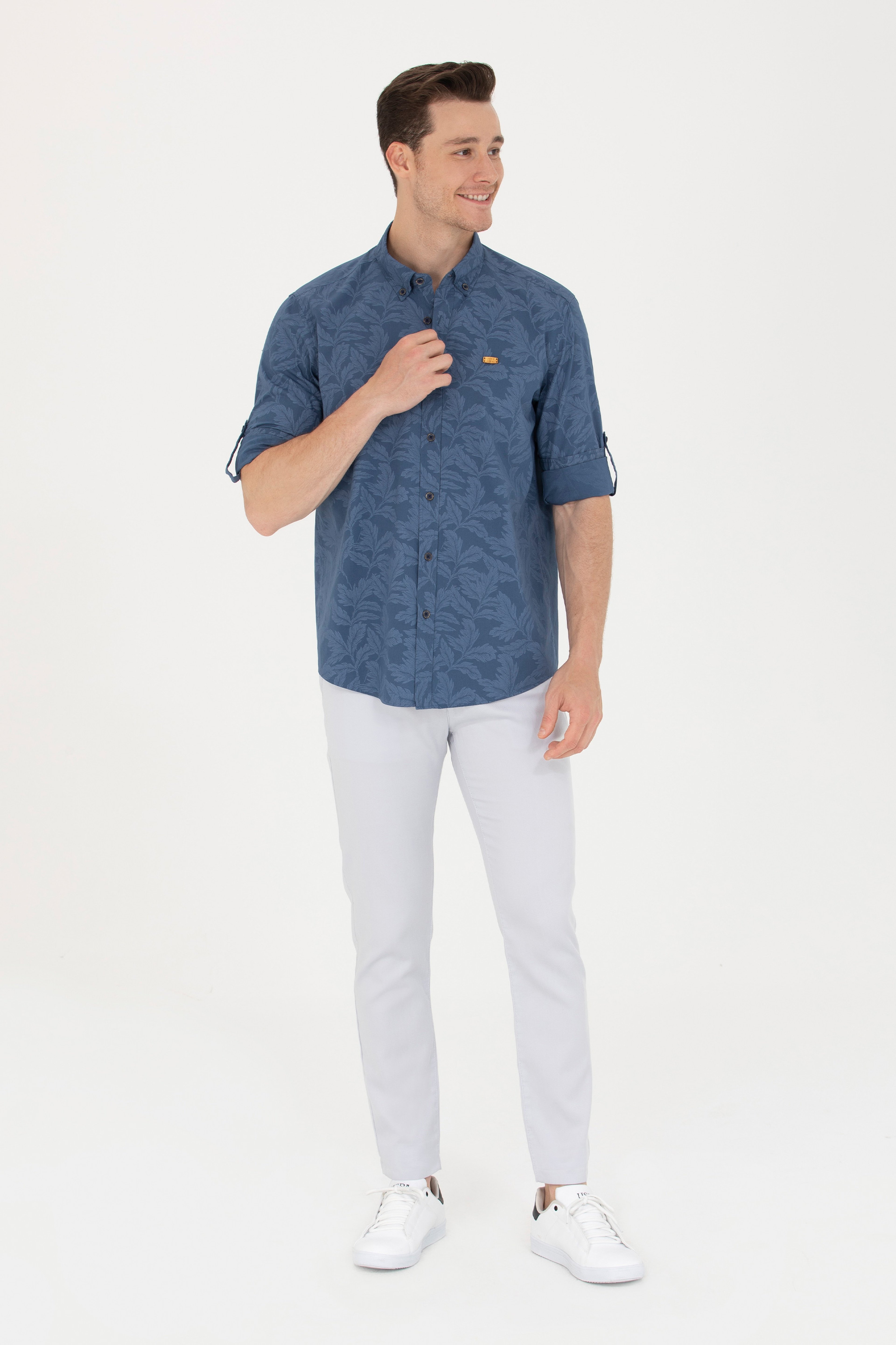 Erkek Lacivert Uzun Kollu Gömlek