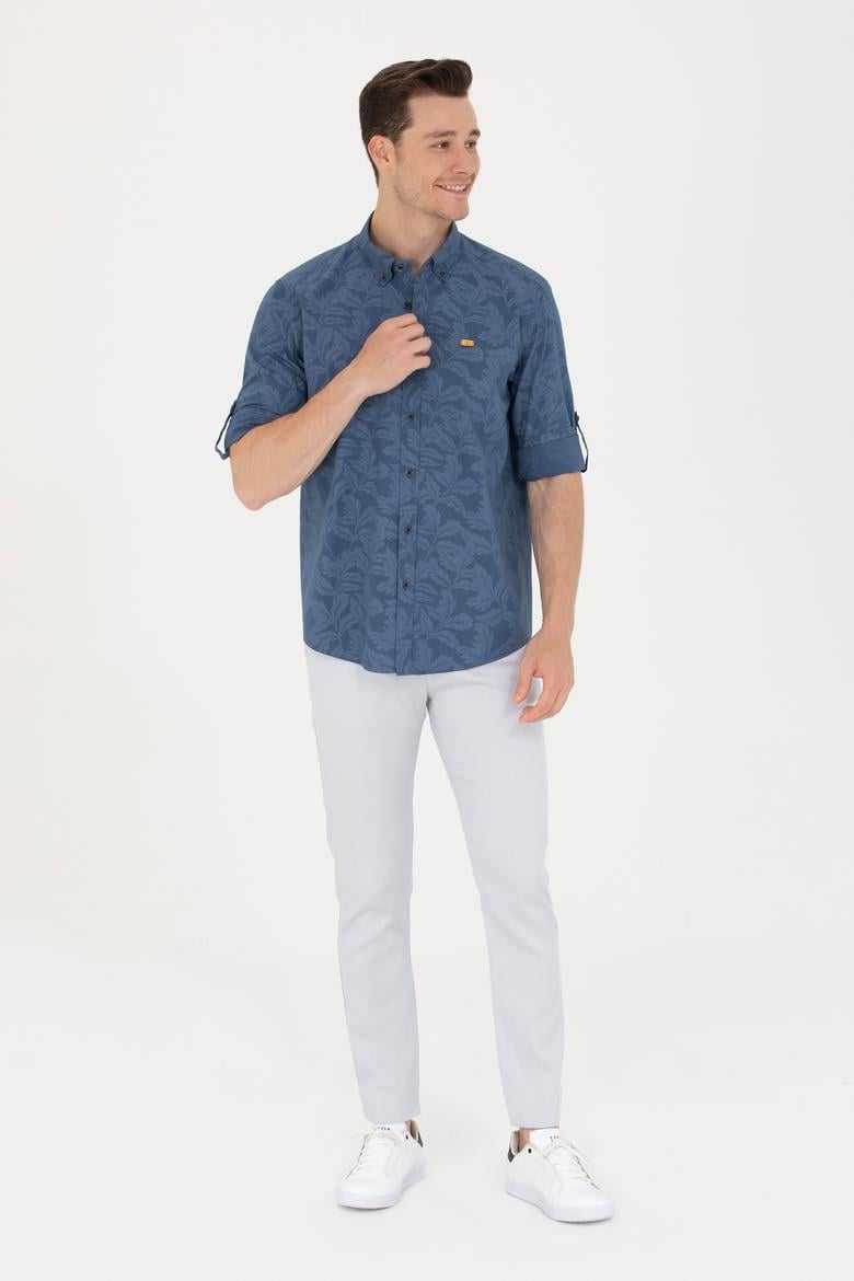 Erkek Lacivert Uzun Kollu Gömlek - 50263598001