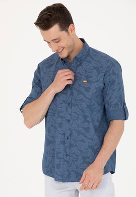 Erkek Lacivert Uzun Kollu Gömlek - 50263598001