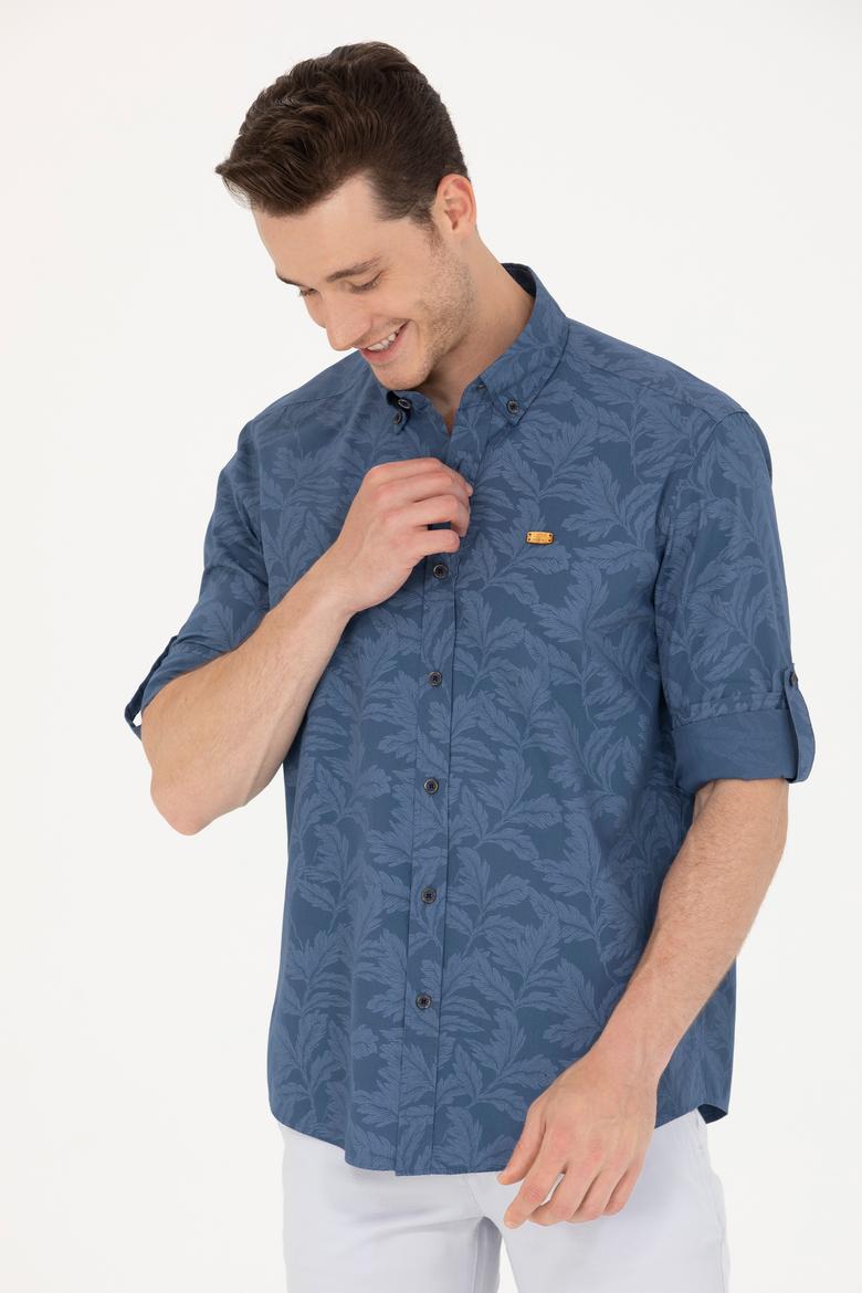 Erkek Lacivert Uzun Kollu Gömlek - 50263598001