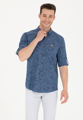 Erkek Lacivert Uzun Kollu Gömlek - 50263598001