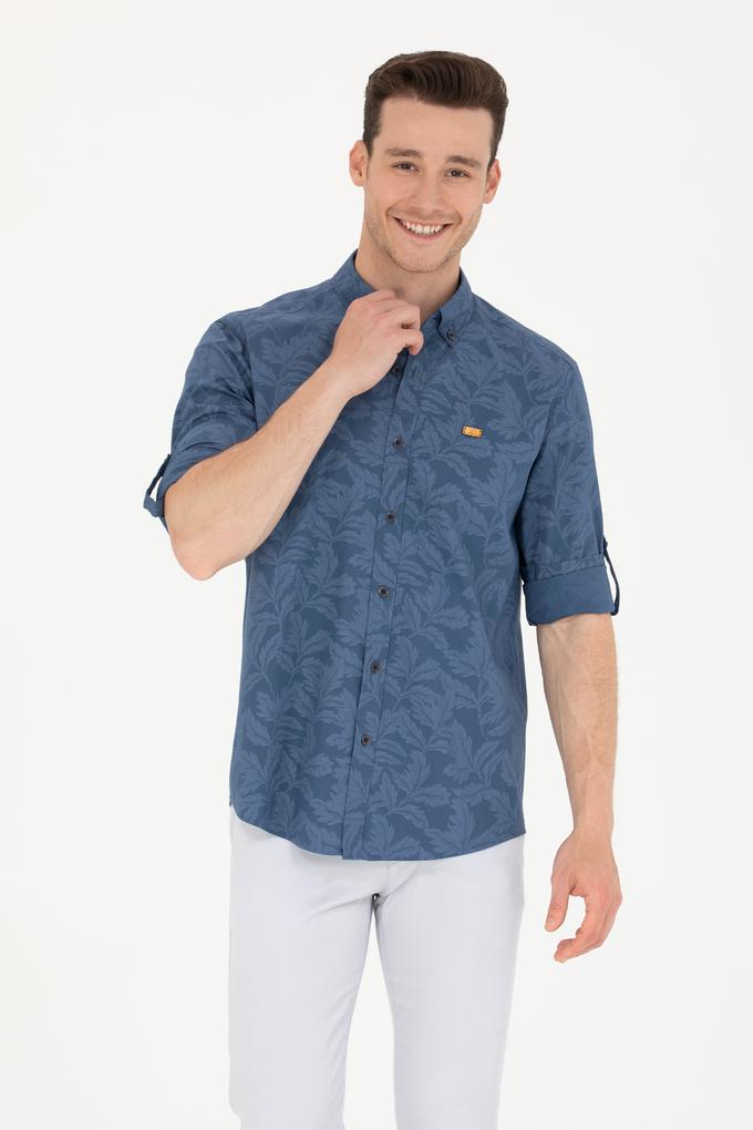 Erkek Lacivert Uzun Kollu Gömlek