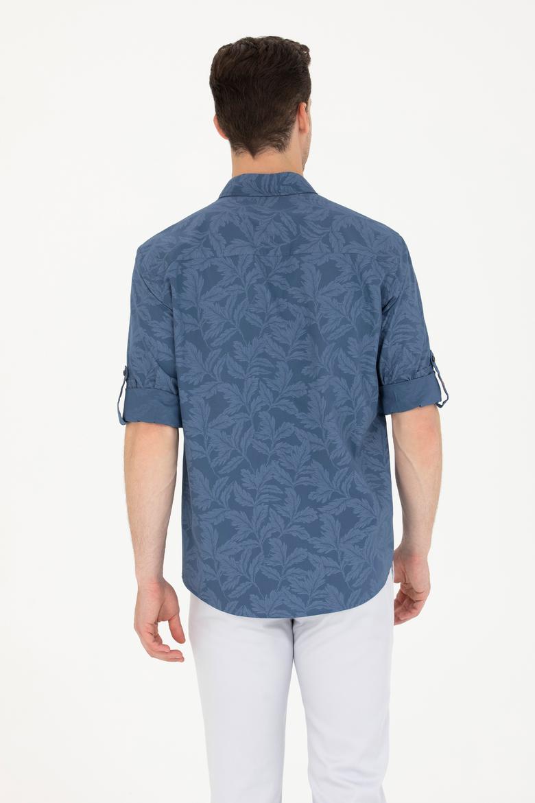 Erkek Lacivert Uzun Kollu Gömlek - 50263598001