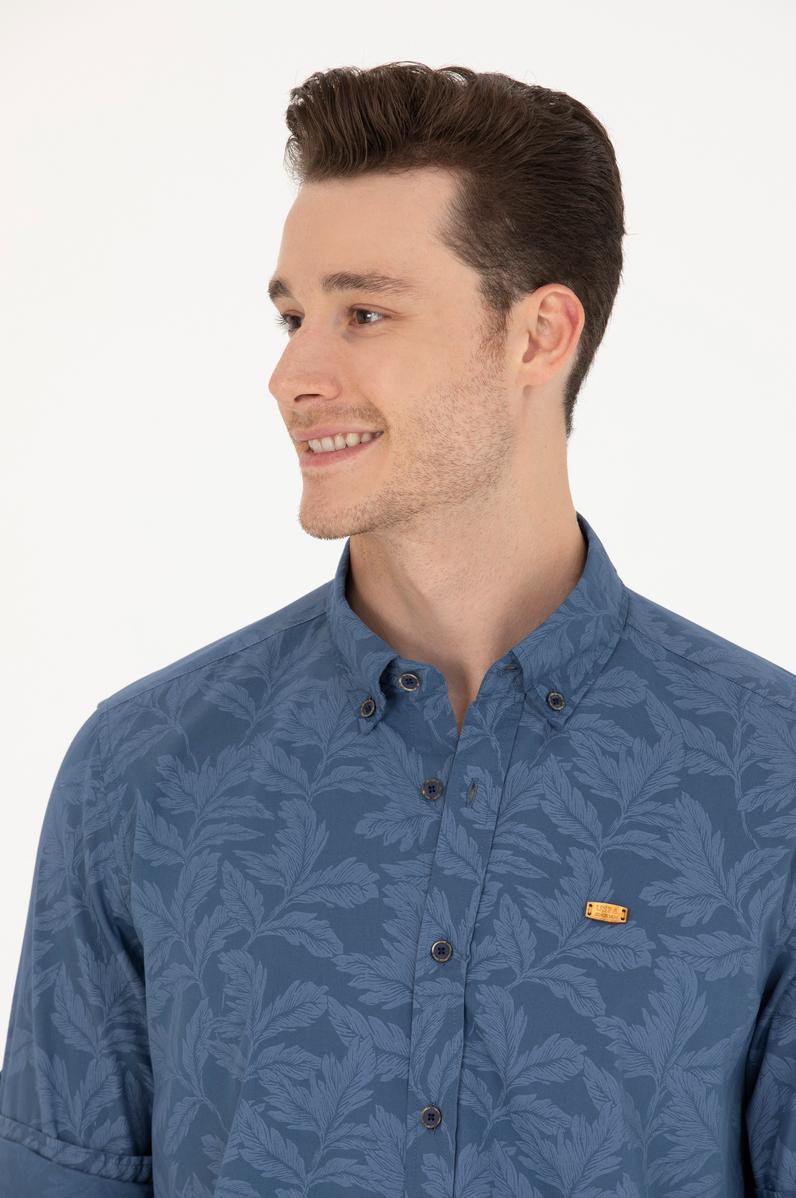 Erkek Lacivert Uzun Kollu Gömlek