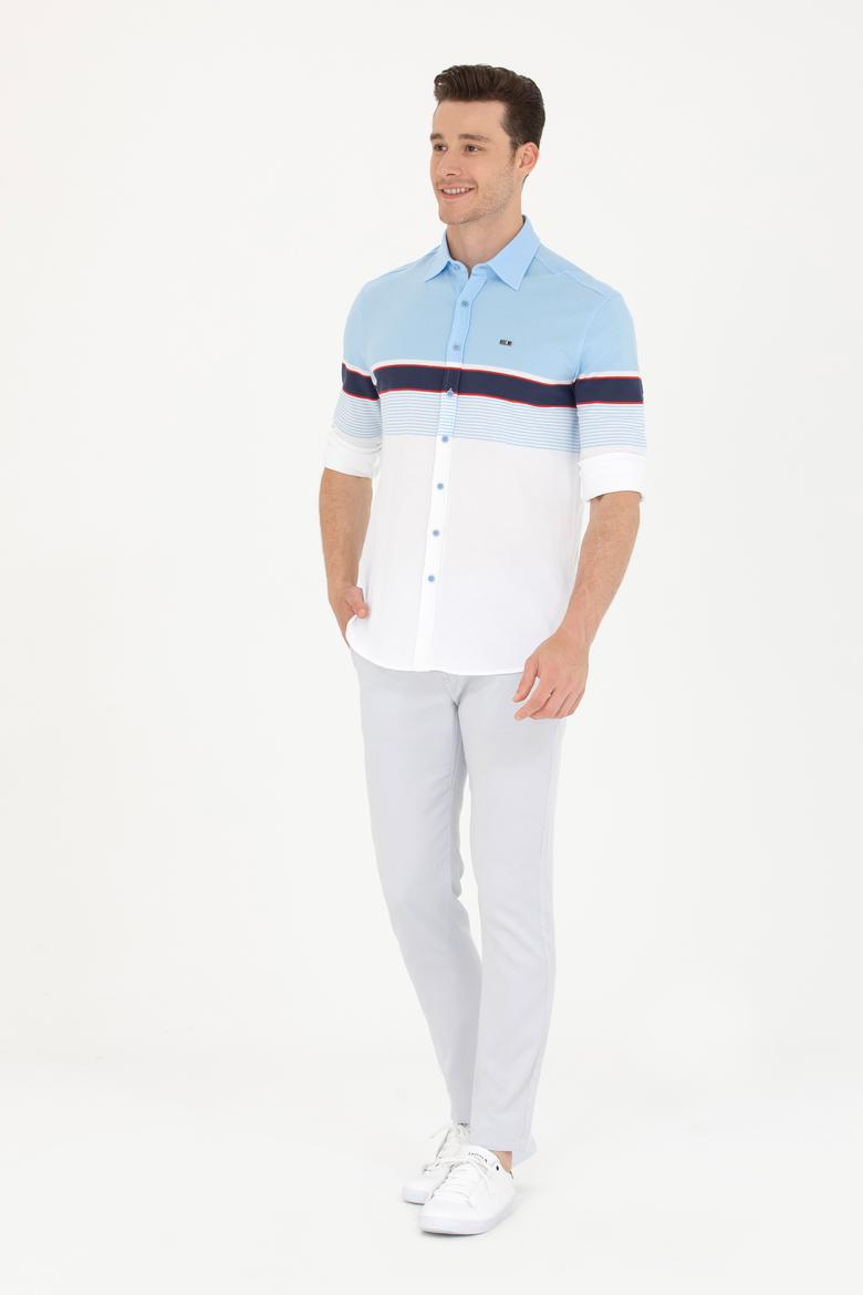 Erkek Mavi Uzun Kollu Gömlek - 50267368007