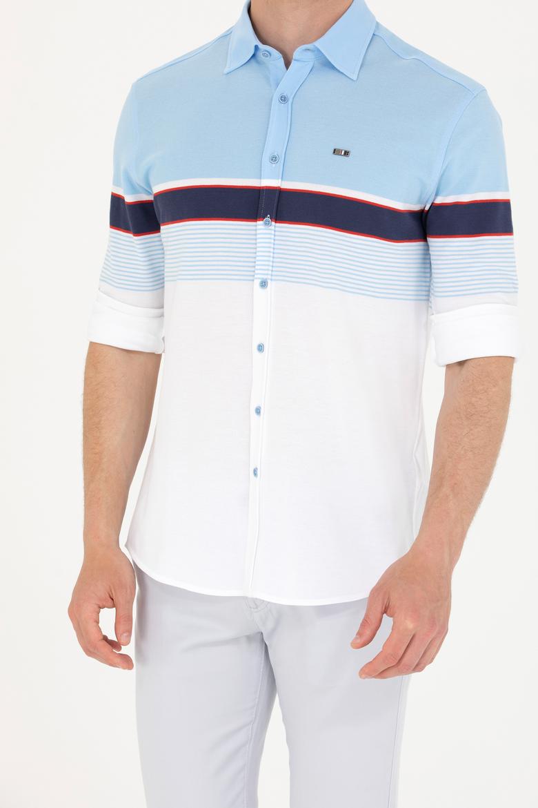 Erkek Mavi Uzun Kollu Gömlek - 50267368007