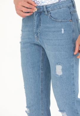 Erkek Açık Mavi Jean Pantolon - 50264327038