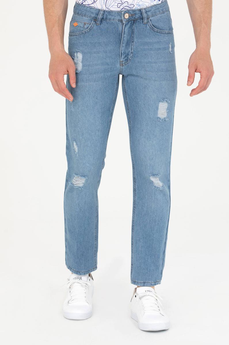 Erkek Açık Mavi Jean Pantolon