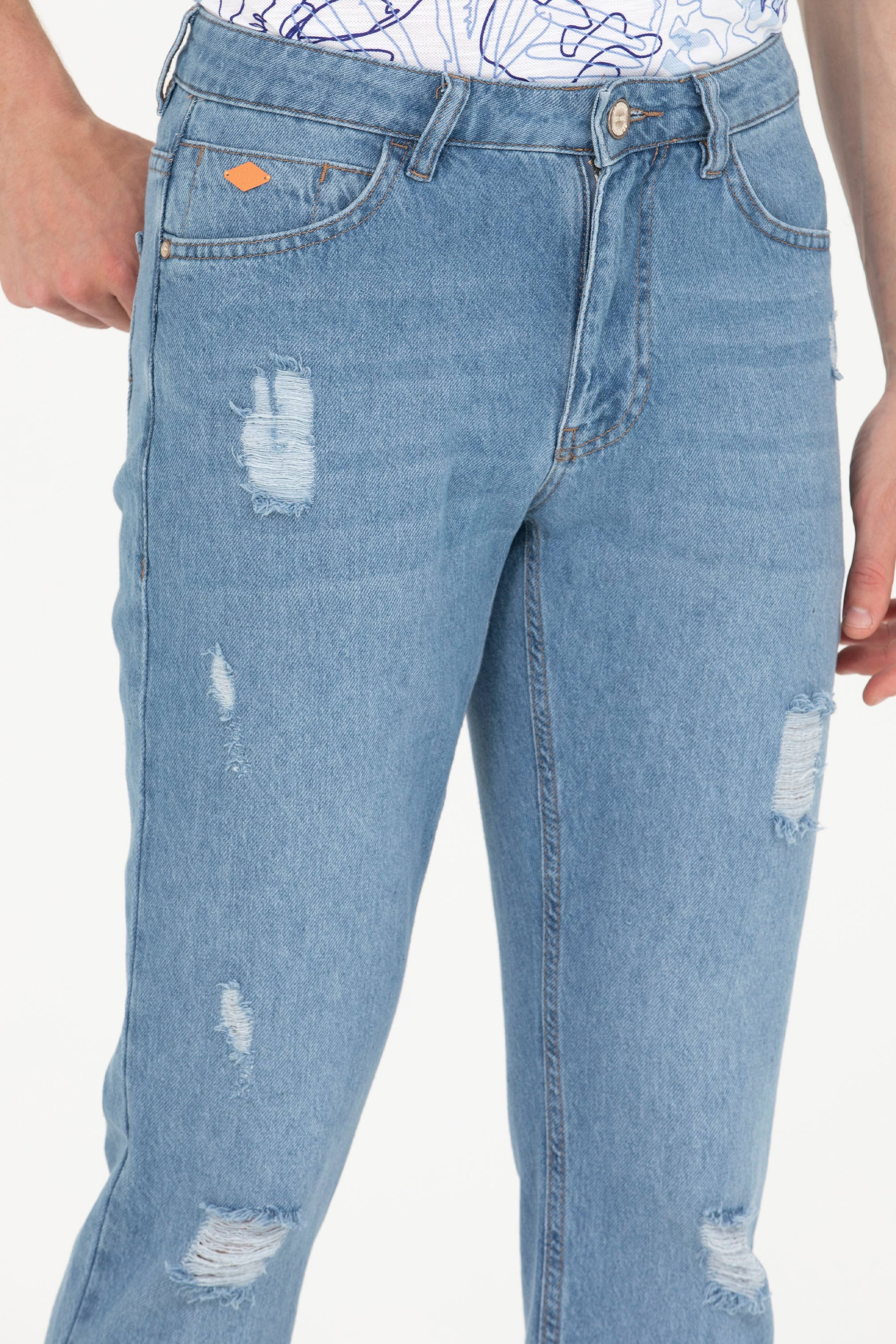 Erkek Açık Mavi Jean Pantolon - Image 5