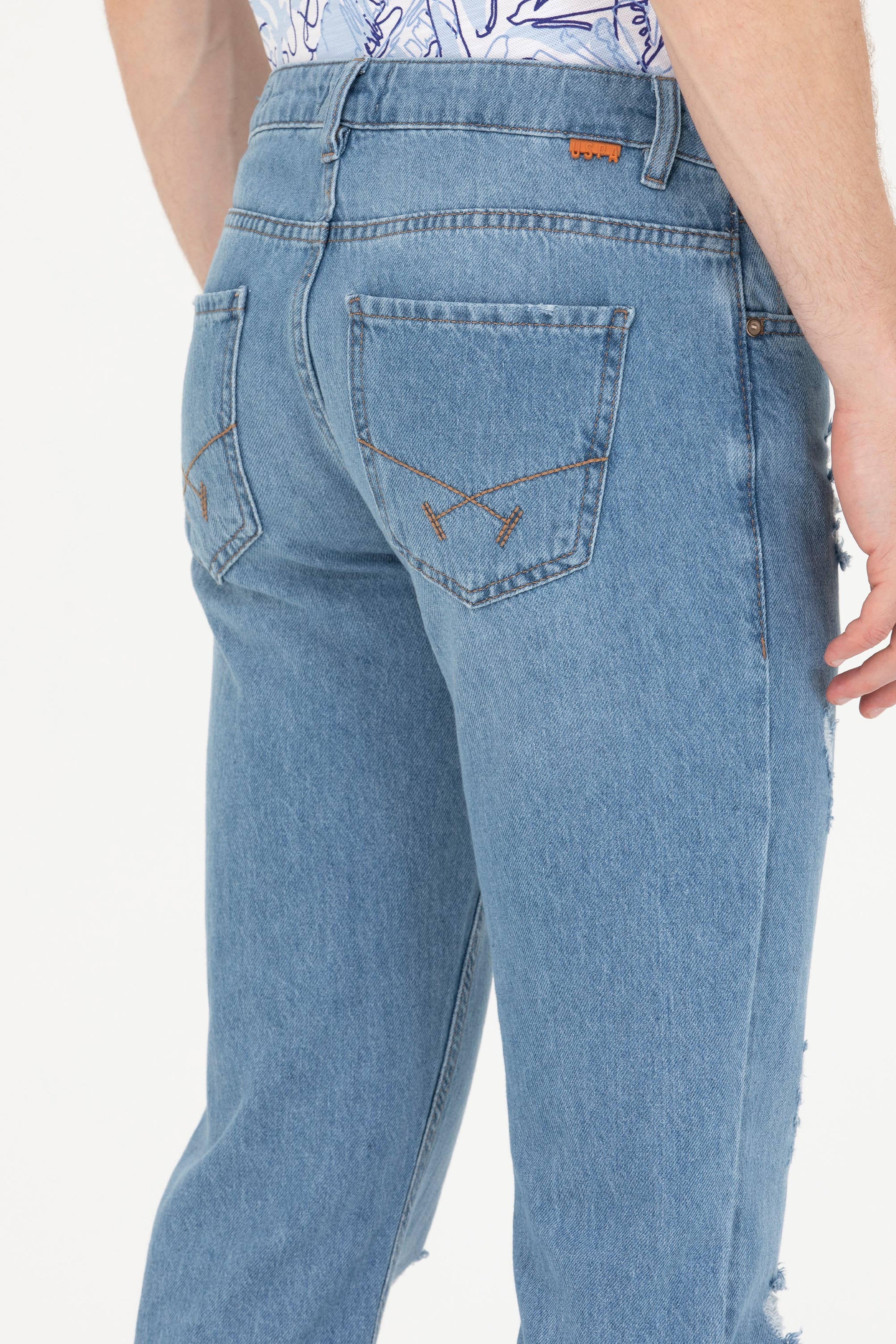 Erkek Açık Mavi Jean Pantolon