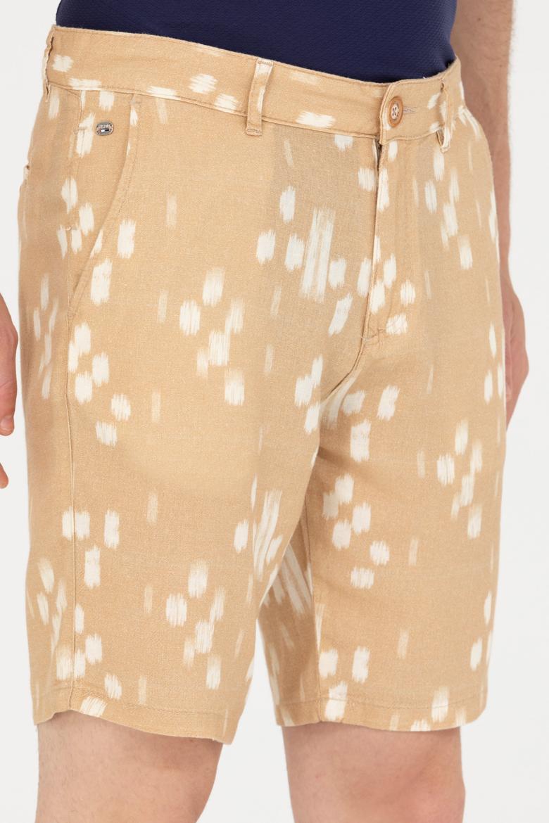 Erkek Camel Dokuma Şort - 50263848008