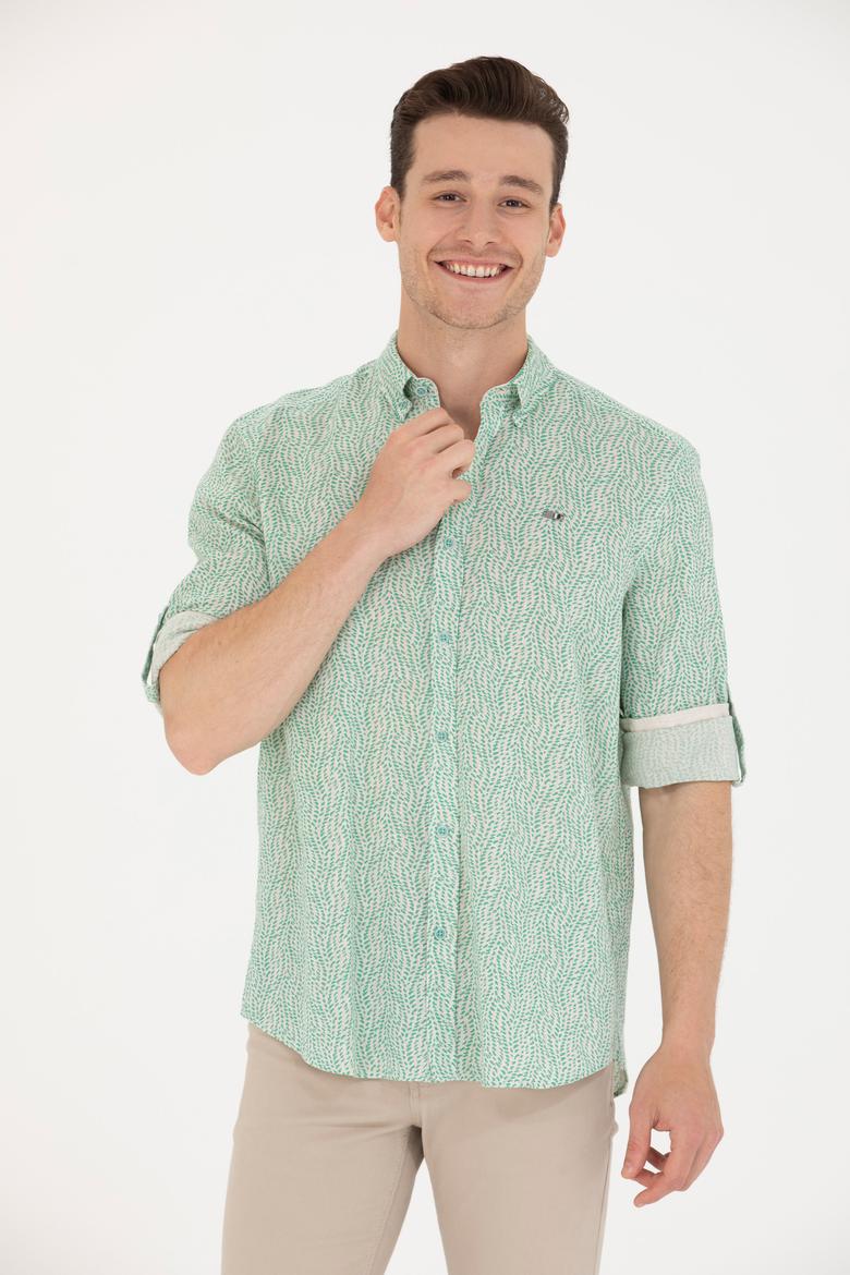 Erkek Mint Uzun Kollu Gömlek - 50264263024